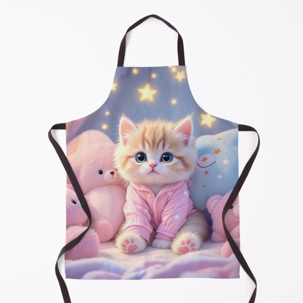 Item preview, Kawaii Cozy Cat – Fluffy Kitten in Pastel Pajamas Illustration designed and sold by KaryaVisionSTR.