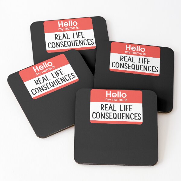Item preview, Real Life Consequences Funny Lazy Halloween Costume Name Tag designed and sold by elderberry.