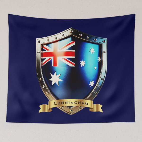 Artikelvorschau, Wappen der Familie Cunningham in Australien, fettes historisches Wappen entworfen und verkauft von Highlandkings.