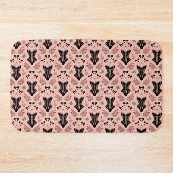Item preview, Coral pink and black dark romance apparels pattern  designed and sold by FatBirdie.