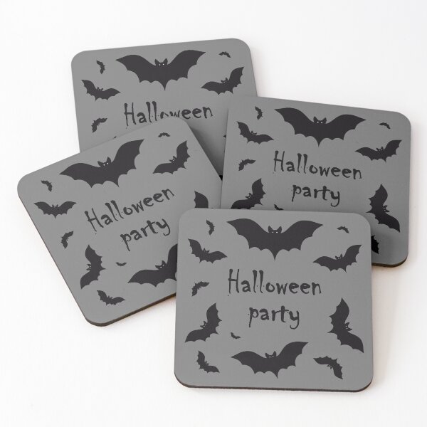 Item preview, The inscription "Halloween party" with black bats designed and sold by Cherevan.
