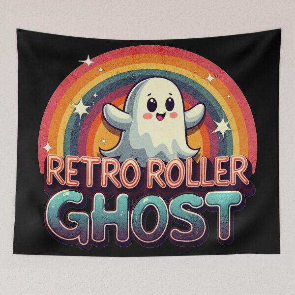 Item preview, Retro Roller Ghost Halloween Skating designed and sold by ArtDesignTp.
