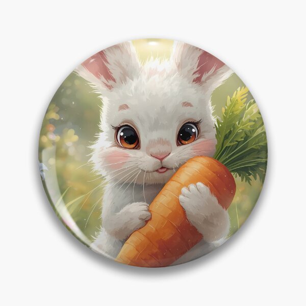 Item preview, Cute Bunny Eating Carrot | Kawaii Forest Rabbit Illustration designed and sold by TrendThreadsfor.