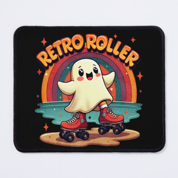 Item preview, Retro Roller Skating Ghost with Rainbow designed and sold by ArtDesignTp.