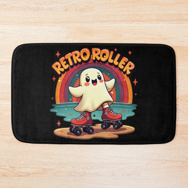 Item preview, Retro Roller Skating Ghost with Rainbow designed and sold by ArtDesignTp.