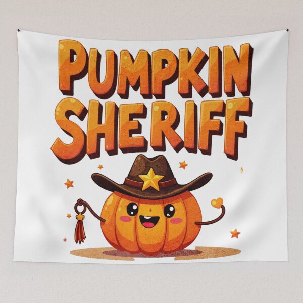 Item preview, Cute Pumpkin Sheriff Halloween Cowboy designed and sold by ArtDesignTp.