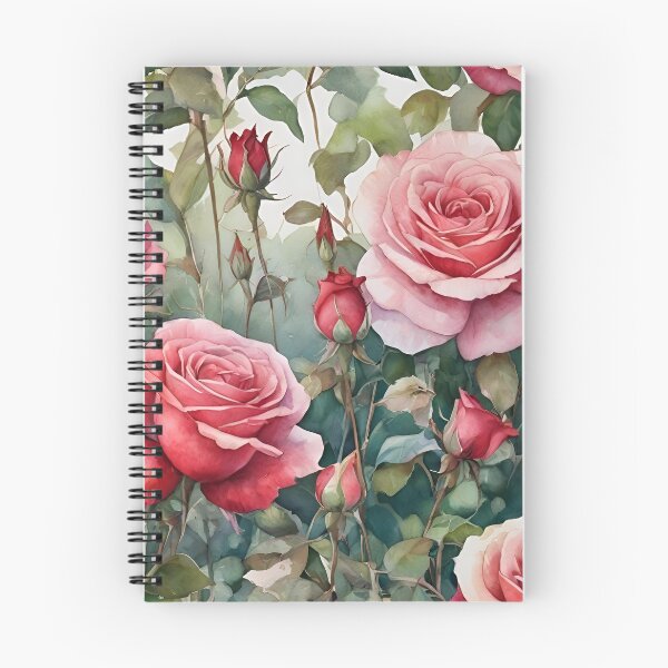 Item preview, Watercolor Garden with Red Rose Buds designed and sold by Ciervo Primavera.