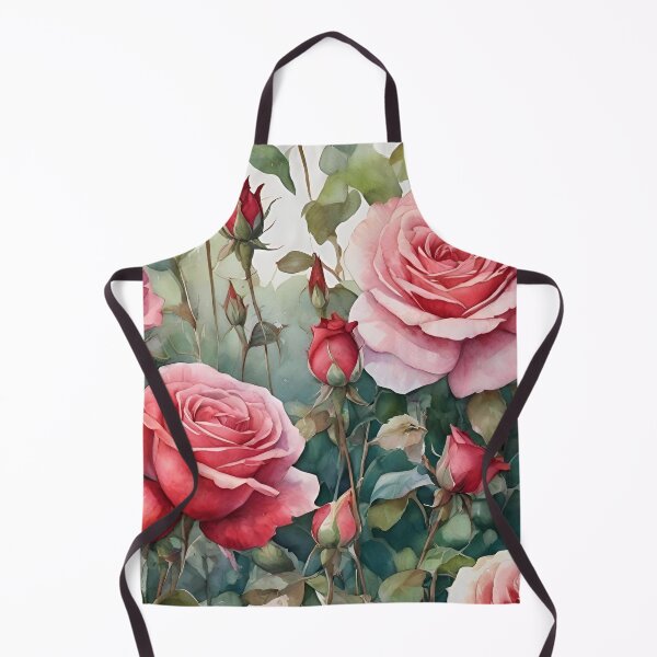 Item preview, Watercolor Garden with Red Rose Buds designed and sold by Ciervo Primavera.
