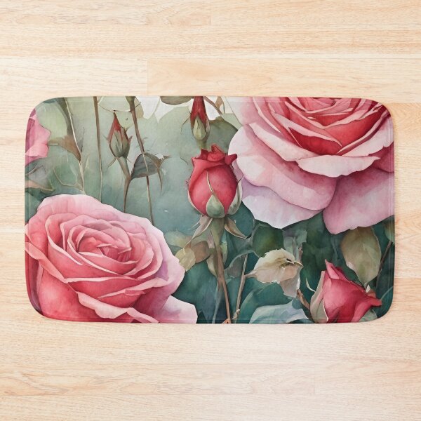 Item preview, Watercolor Garden with Red Rose Buds designed and sold by Ciervo Primavera.