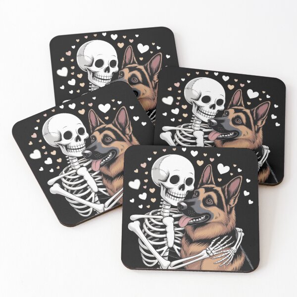 Item preview, Skeleton Hugging Dog Halloween German Shepherd Lover Dog designed and sold by Dabbing Turtle Designs.