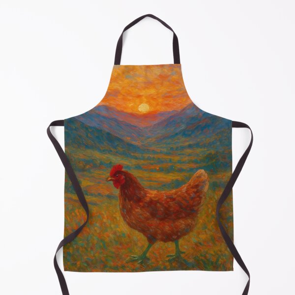 Item preview, Chicken in the mountains at the sunset designed and sold by Kurwear.