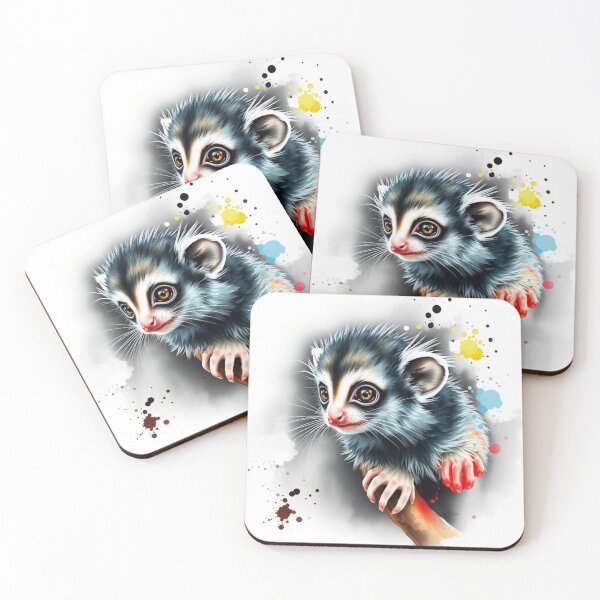 Item preview, Cute Baby Lemur with Colorful Splashes - Unique Wildlife Art designed and sold by EllDAV777.