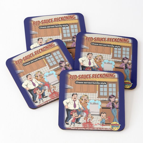 Item preview, Red Sauce Reckoning — Kitchen Chaos Cartoon (Dysfunction Junction) designed and sold by GENX-AUTISM-DAD.