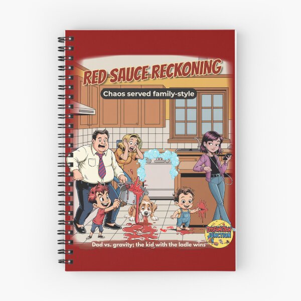 Item preview, Red Sauce Reckoning — Kitchen Chaos Cartoon (Dysfunction Junction) designed and sold by GENX-AUTISM-DAD.