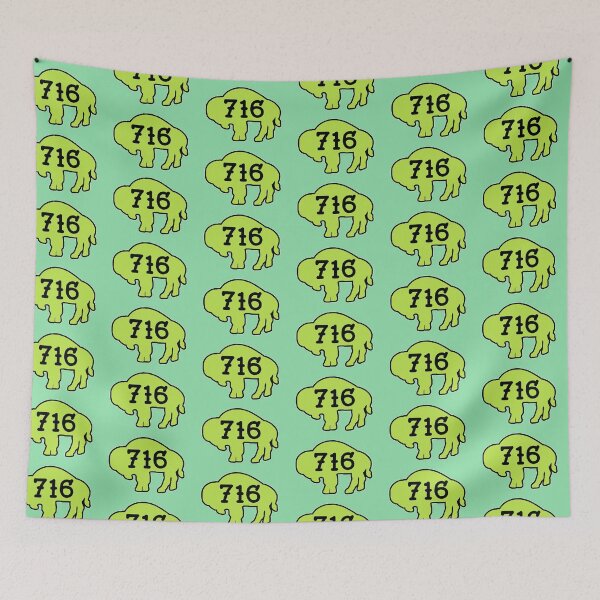 Item preview, Tattoo style 716 Buffalo Silhouette - Bright Green designed and sold by bamatt30.