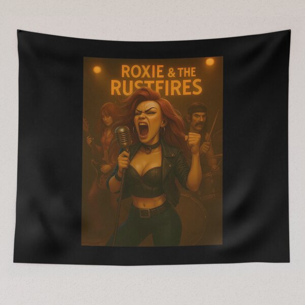 Item preview,  Roxie  The Rustfires Vintage Rock Band Live Performance Design designed and sold by ArtFashionzoom.