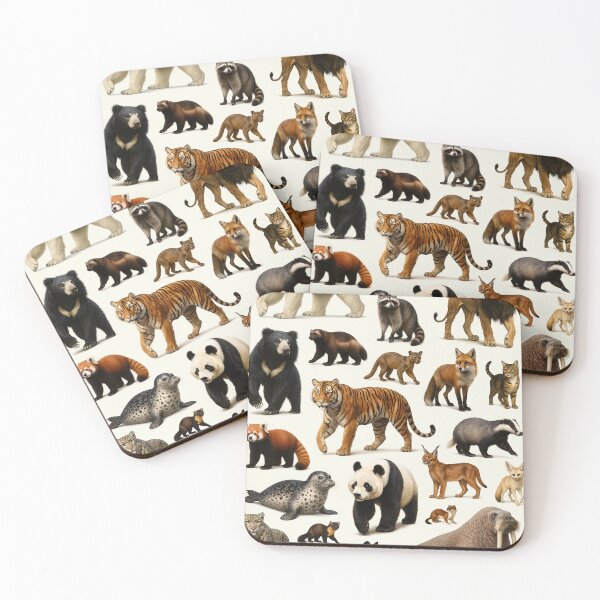 Item preview, Animals of Order Carnivora Retro Illustration Chart Carnivore designed and sold by kakarikihill.
