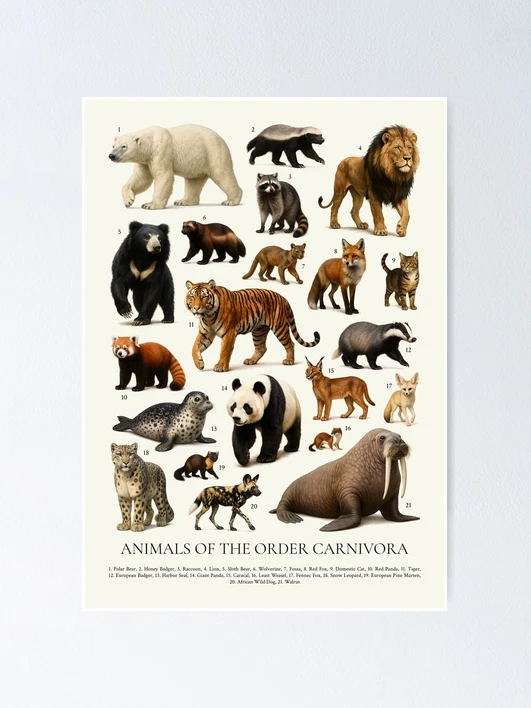 Carnivora Animals List