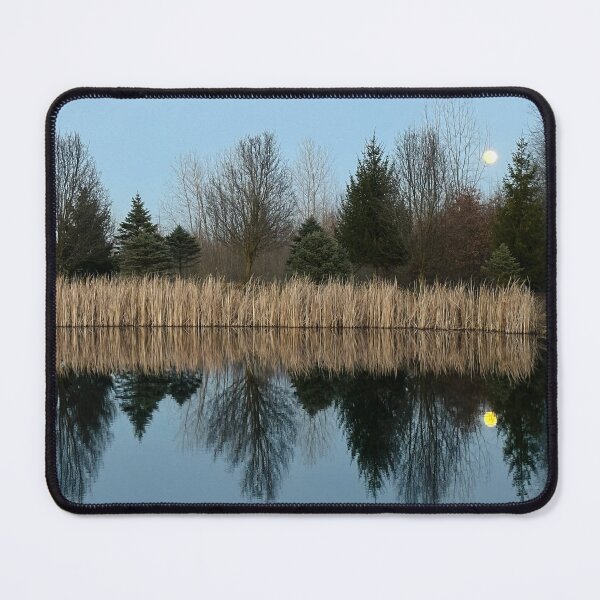 Item preview, Trees and Spruces Reflection in the Lake with the Moon designed and sold by NatureVibesHere.