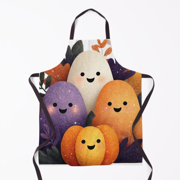 Artikelvorschau, Süße bunte Geister mit Kürbissen – Kawaii Halloween Motiv im Spooky Cute Stil entworfen und verkauft von Meiersbeste.