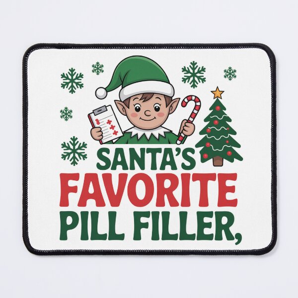 Item preview, Santa’s Favorite Pill Filler – Funny Pharmacist Christmas Shirt designed and sold by Muzgle.