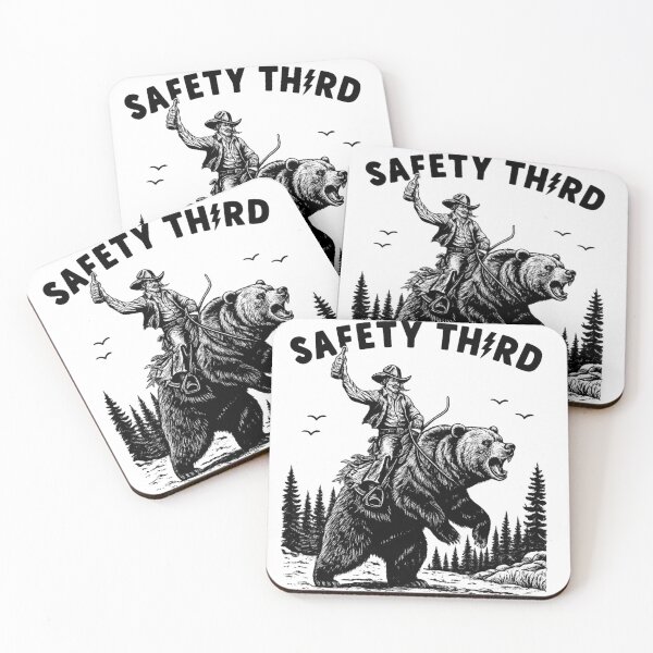 Item preview, Safety Third Cowboy Bear Riding Graphic – Vintage Western designed and sold by OnaraDesign.