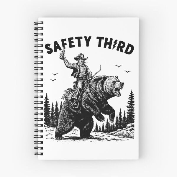 Item preview, Safety Third Cowboy Bear Riding Graphic – Vintage Western designed and sold by OnaraDesign.