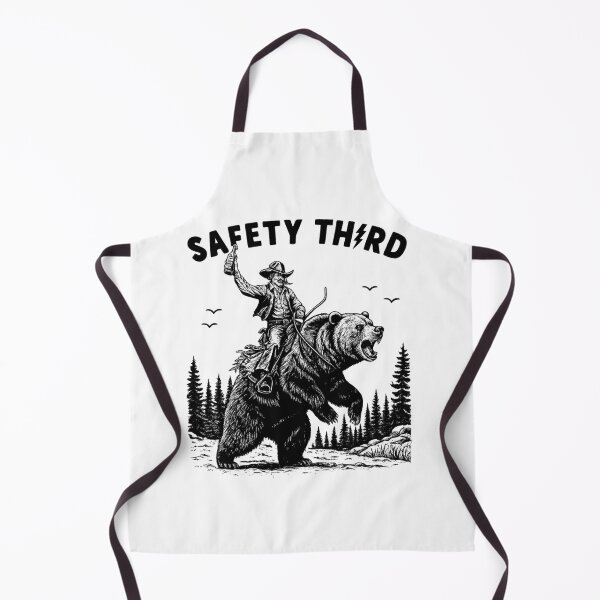 Item preview, Safety Third Cowboy Bear Riding Graphic – Vintage Western designed and sold by OnaraDesign.