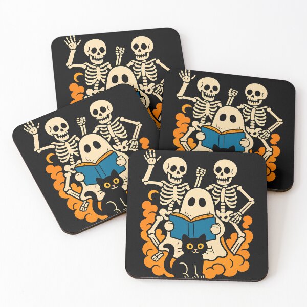 Item preview, Spooky Ghost Storytime with Skeletons and Cat designed and sold by jourify.