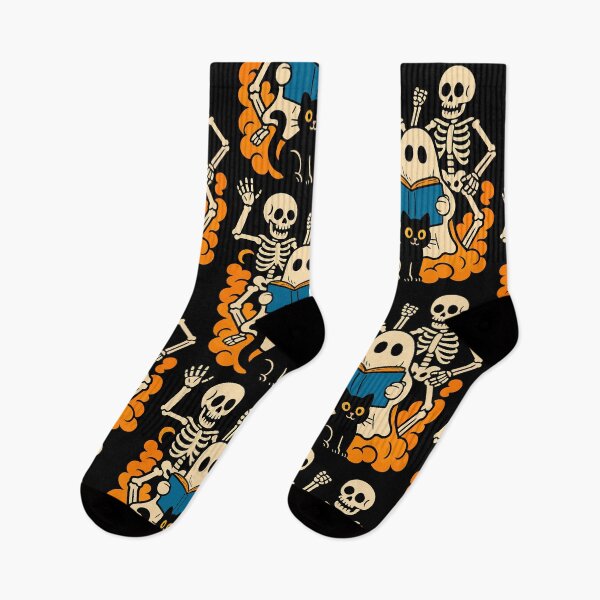 Item preview, Spooky Ghost Storytime with Skeletons and Cat designed and sold by jourify.