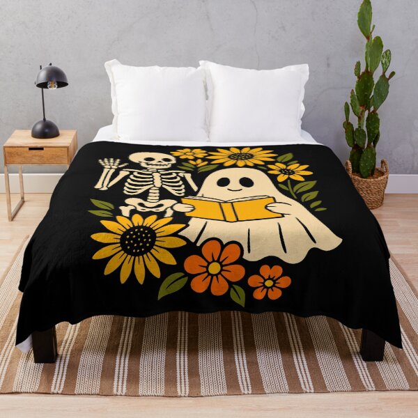 Item preview, Ghost and Skeleton Reading Among Sunflowers designed and sold by jourify.