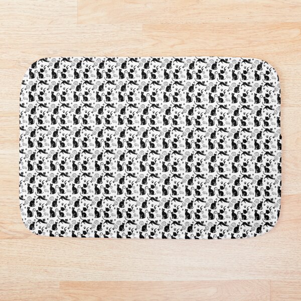 Artikelvorschau, Black cat in white background seamless design entworfen und verkauft von NandoNeko (Meow Market).