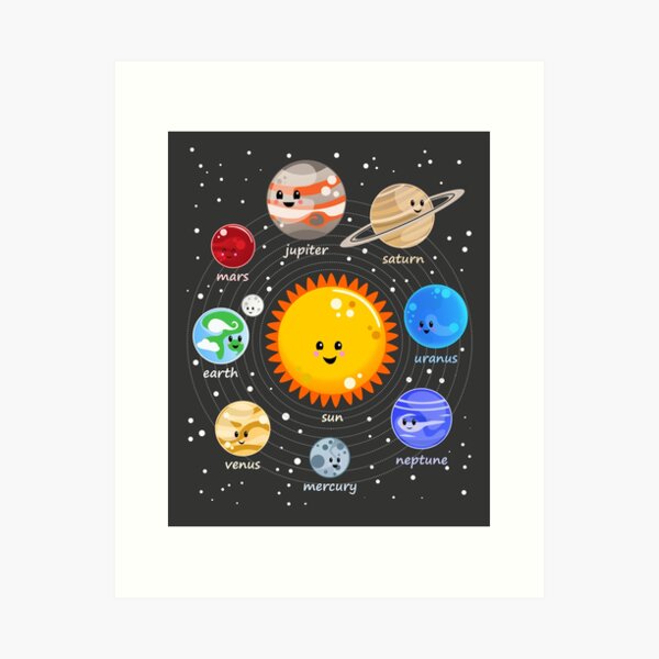 Item preview, Solar system happy Kawaii style designed and sold by Krokoneil.
