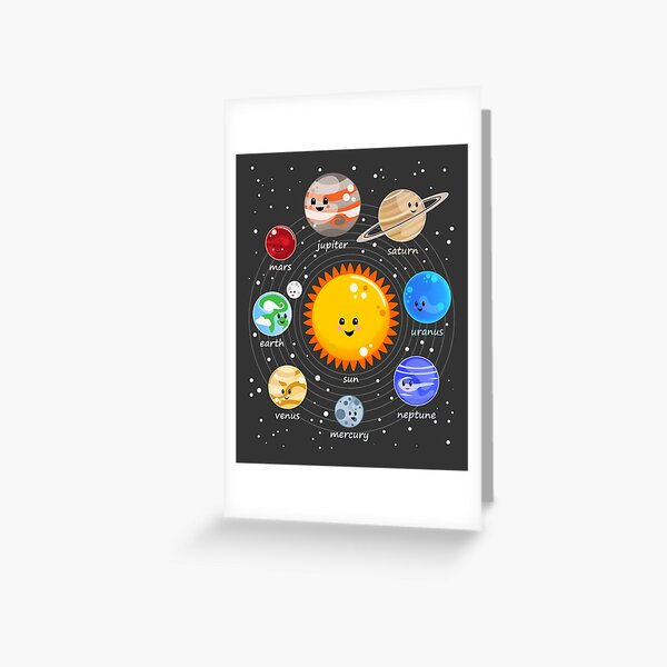 Item preview, Solar system happy Kawaii style designed and sold by Krokoneil.