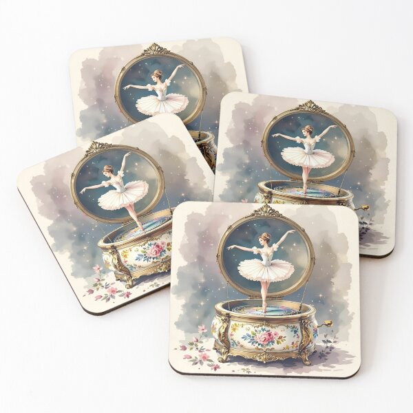 Item preview, Watercolor Music Box with Vintage Ballerina designed and sold by Ciervo Primavera.