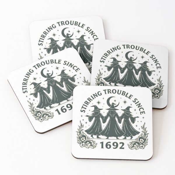 Item preview, Stirring Trouble Since 1692 Vintage Witch Trio Spooky Salem Halloween designed and sold by OnaraDesign.