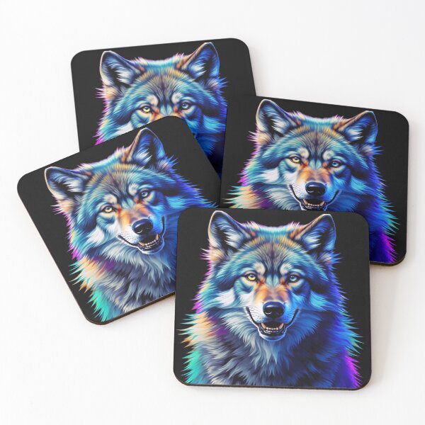Item preview, Vibrant Multicolored Wolf Portrait designed and sold by Savannah Gibbs.
