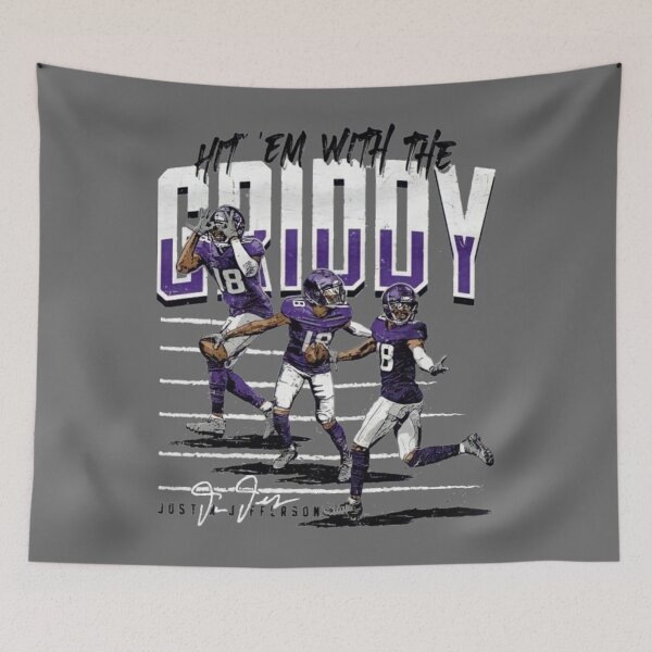 Item preview, Hit them wit Justin Jefferson designed and sold by jennyjeffried.