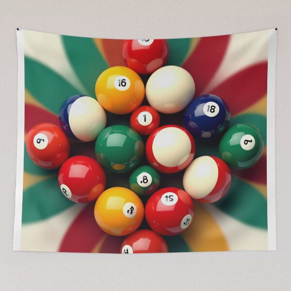 Item preview, billiard ball abstract colorful design designed and sold by SmashingDeals.