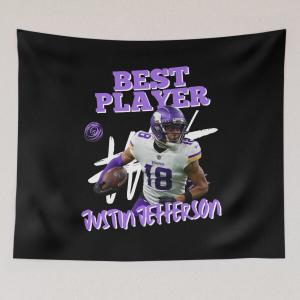Item preview, Minnesota Vikings Victory Justin Jefferson in Action designed and sold by jennyjeffried.