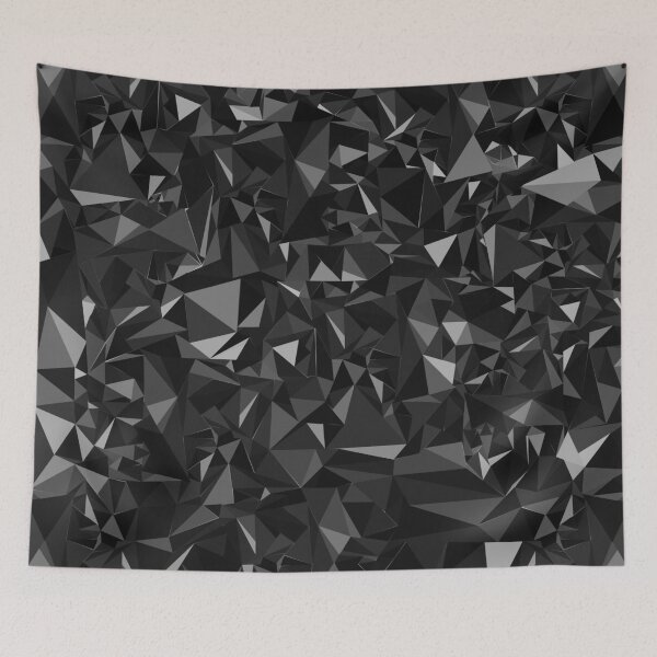 Item preview, Abstract Polygon Black Low Poly Triangle Art Dark designed and sold by kailukask.