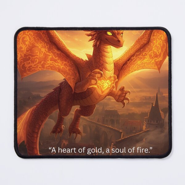 Item preview, A Heart of Gold, A Soul of Fire | Inspirational Dragon Quote designed and sold by george335555.