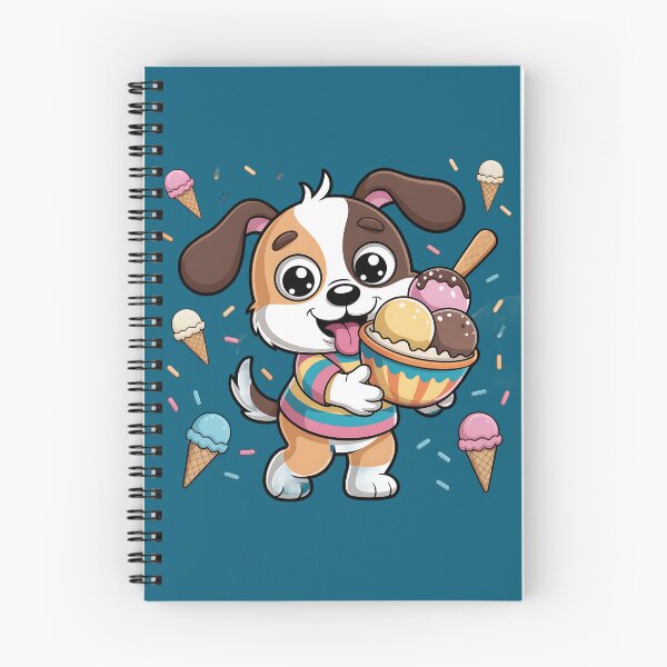 Item preview, Cute Puppy with Ice Cream – Kawaii Dog and Dessert Design designed and sold by PENLEAF DESIGNS.
