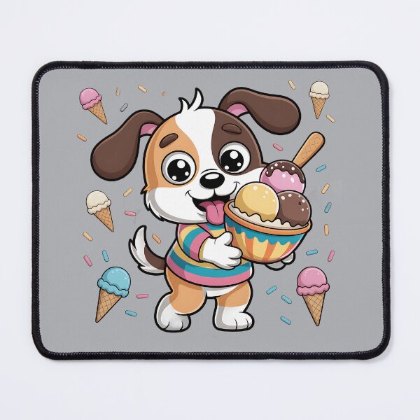 Item preview, Cute Puppy with Ice Cream – Kawaii Dog and Dessert Design designed and sold by PENLEAF DESIGNS.