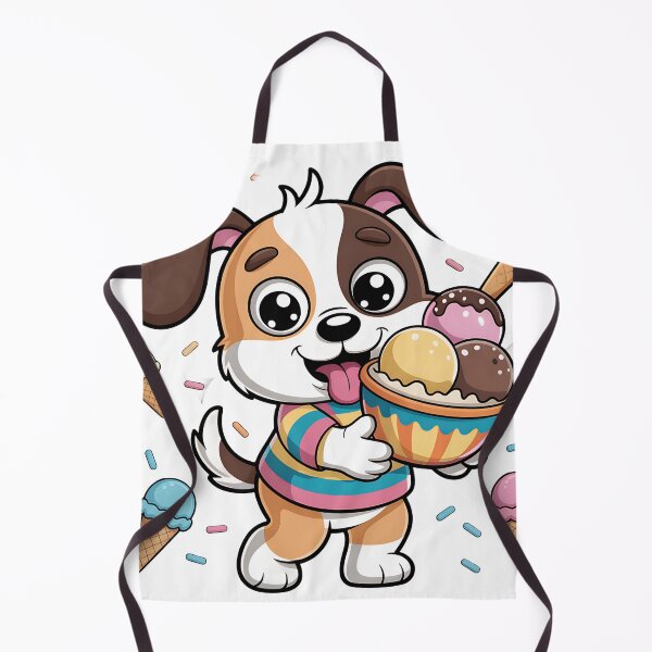 Item preview, Cute Puppy with Ice Cream – Kawaii Dog and Dessert Design designed and sold by PENLEAF DESIGNS.