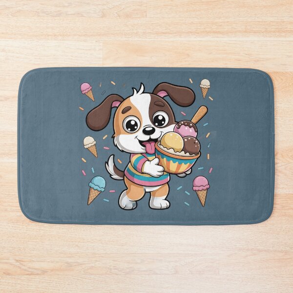 Item preview, Cute Puppy with Ice Cream – Kawaii Dog and Dessert Design designed and sold by PENLEAF DESIGNS.