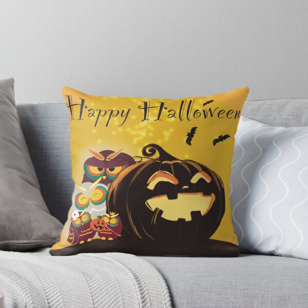 Item preview, Happy Halloween- Boomiya Owl Family with Pumpkin Lantern designed and sold by Boomiya.