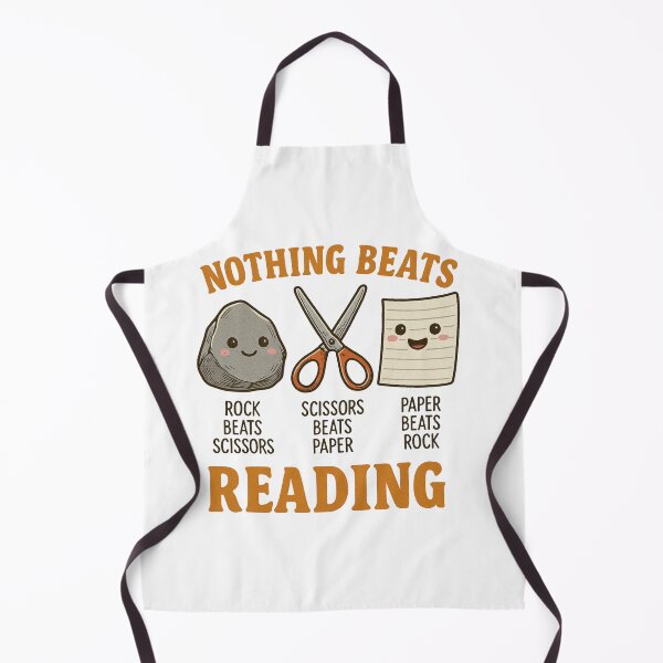 Item preview, Nothing Beats Reading, Cute Rock Paper Scissors Book Lover, Funny Reading Teacher Librarian designed and sold by OnaraDesign.