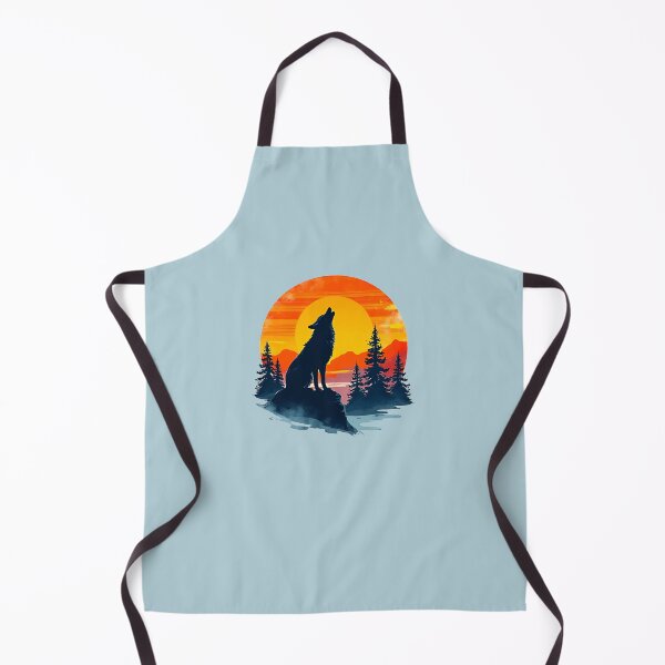 Item preview, Retro Vintage Wolf Howling Sunset Mountains designed and sold by PENLEAF DESIGNS.
