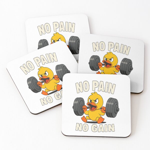 Item preview, Funny Gym Duck - No Pain No Gain Motivational Fitness Design designed and sold by GenDesignLab.